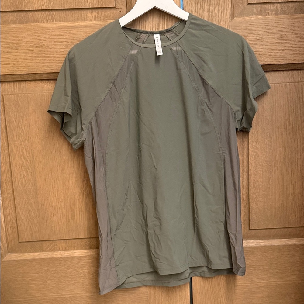 Athleta Olive Green mesh Top